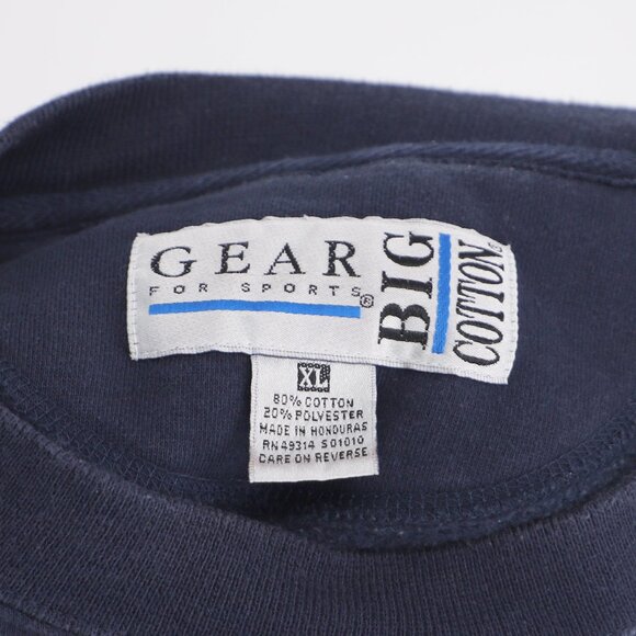 VINTAGE 90s University of Notre Dame Crewneck Sweatshirt Navy Gold Size XL - Picture 7 of 7